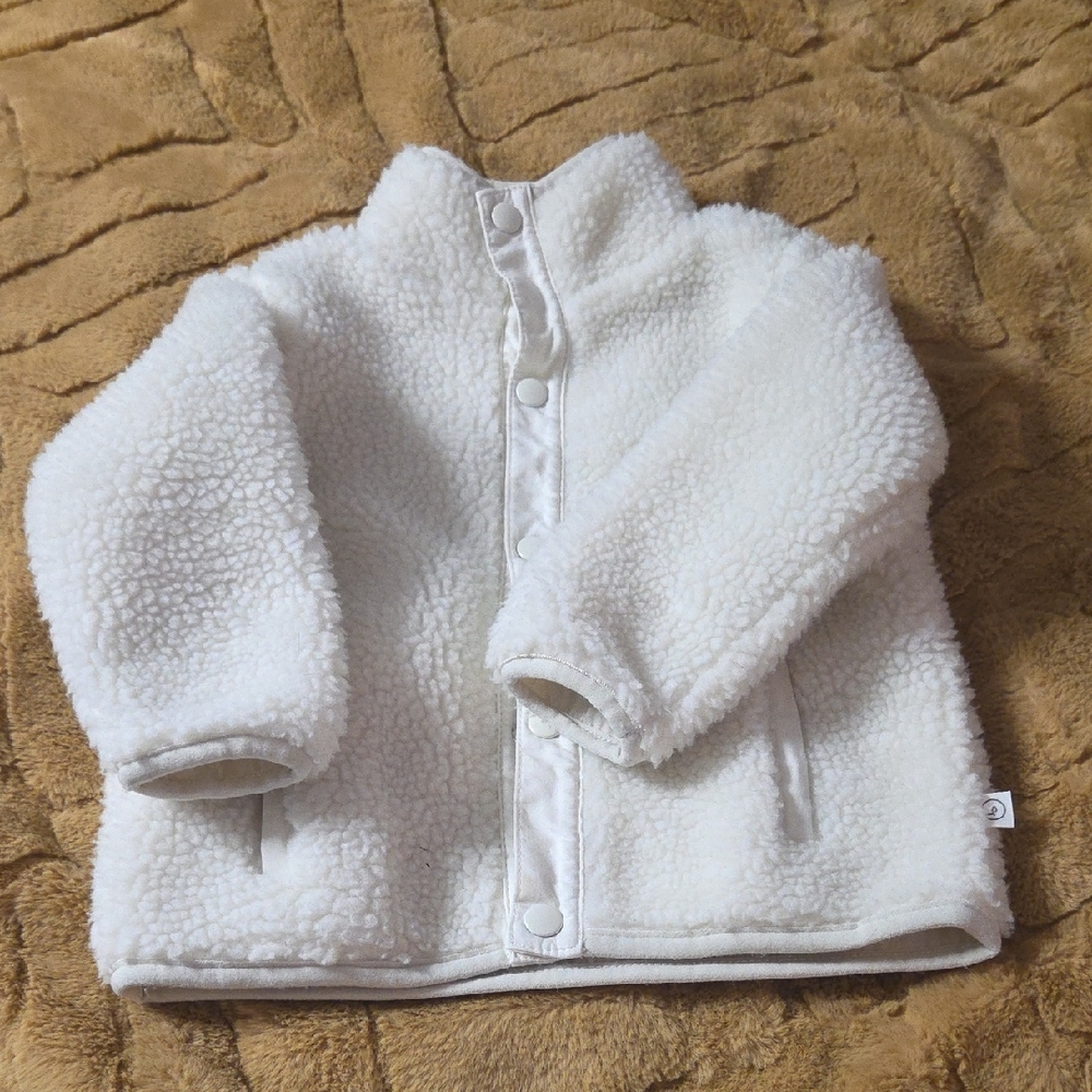 Carter's White Sherpa Snap Jacket